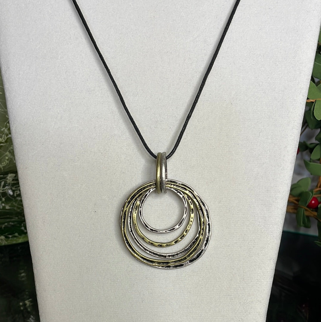 Rings of Power, Black Corded Necklace.