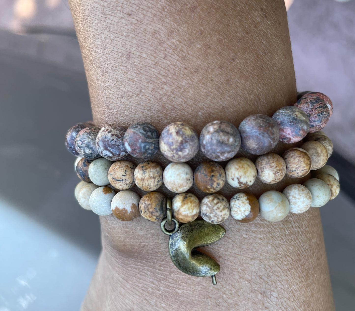 Jasper Leopard Dark Stone, Healing Bracelet.