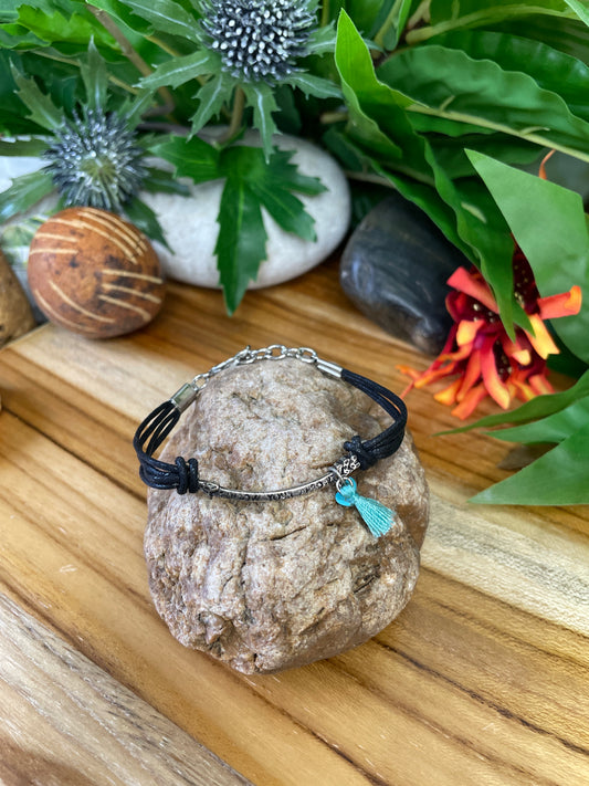 Follow Your Arrow, Black Hemp Inspirational Quoted Bracelet.