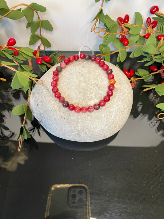 Jade “Reddish”Stones, Healing Bracelet.