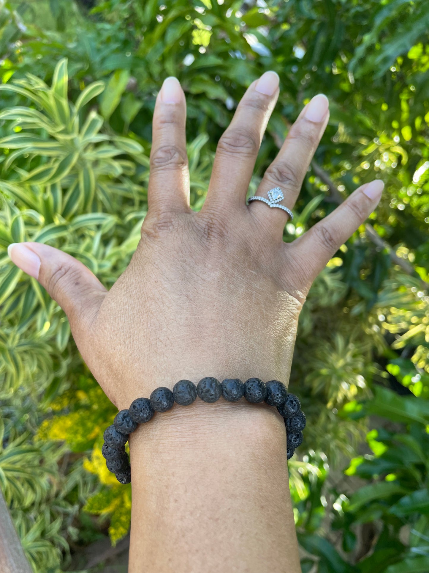 Black Lava Stone, 7.5” Healing Bracelet.