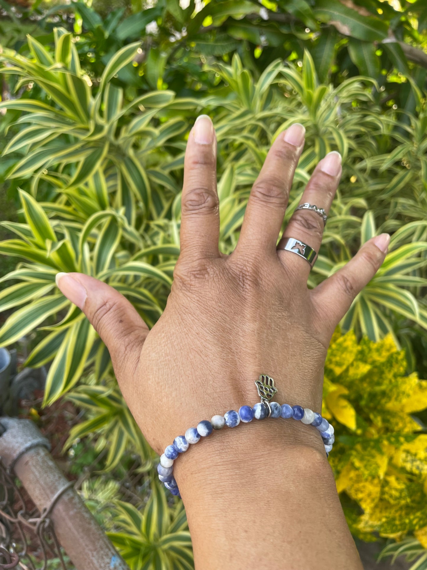 Sodalite w/Hamsa, Healing Bracelet.
