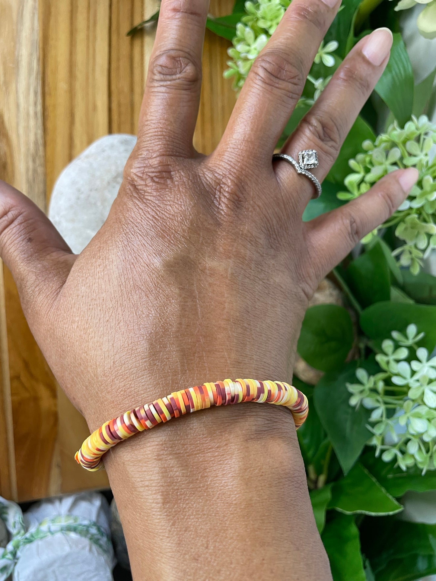 Clay, Yellow Multi Colors, Healing Bracelet.