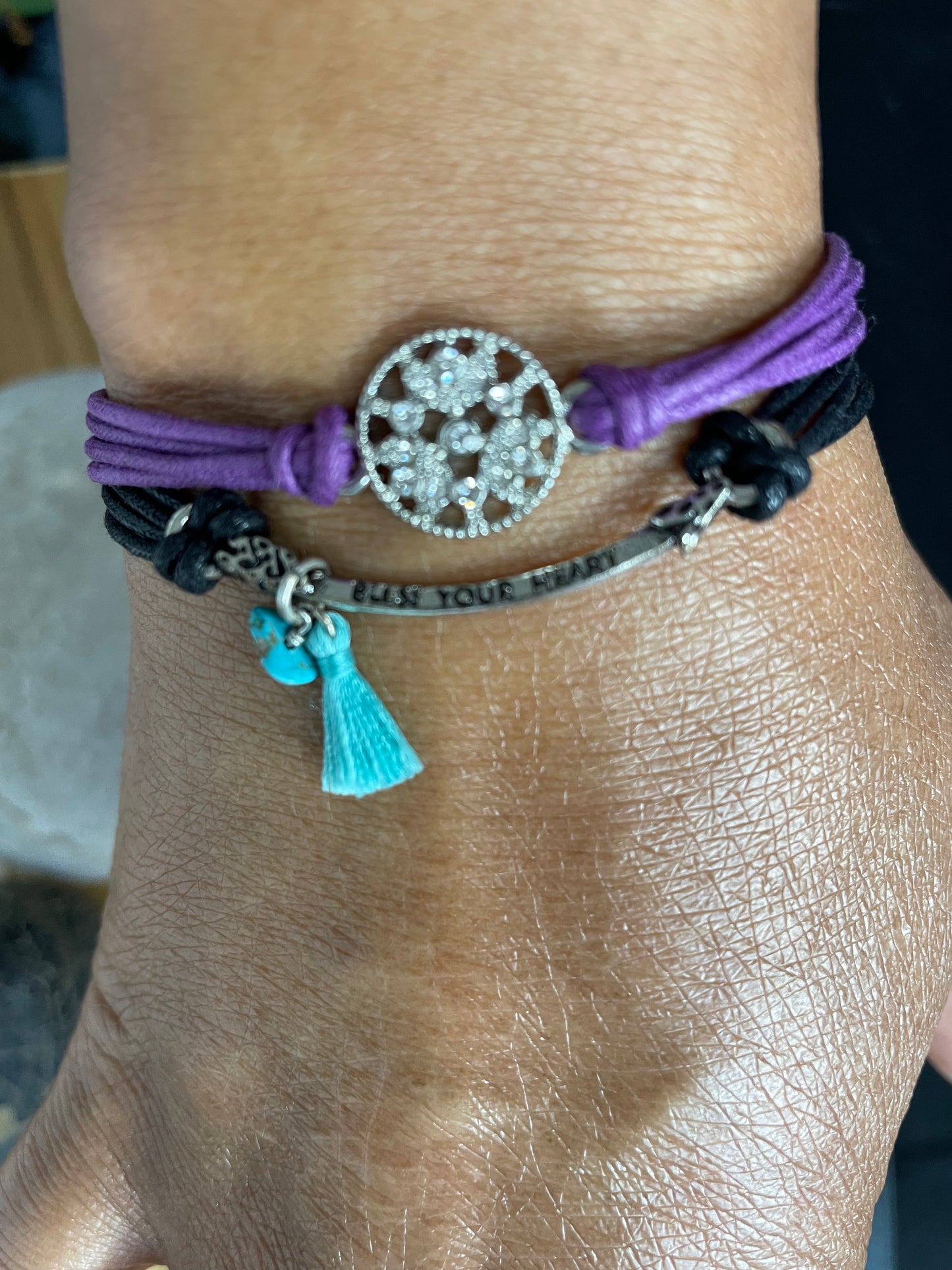 Follow Your Arrow, Black Hemp Inspirational Quoted Bracelet.