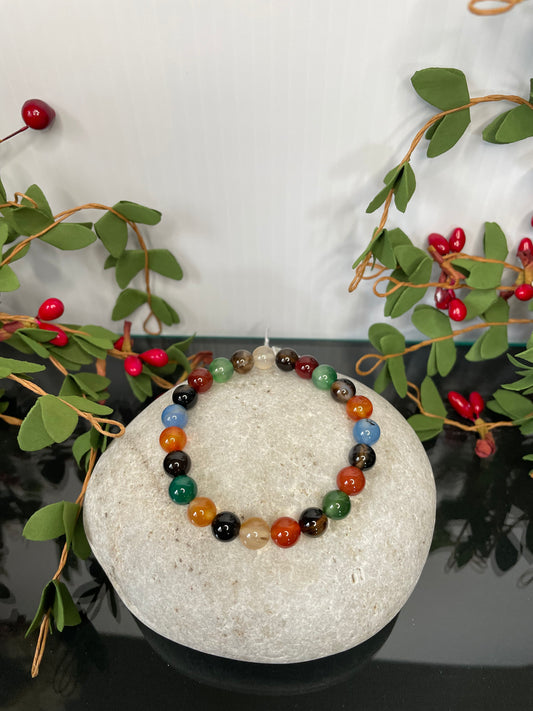 Agate Stone “Multi Color” , Healing Bracelet.