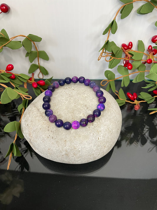 Agate Stone “Purple” , Healing Bracelet.