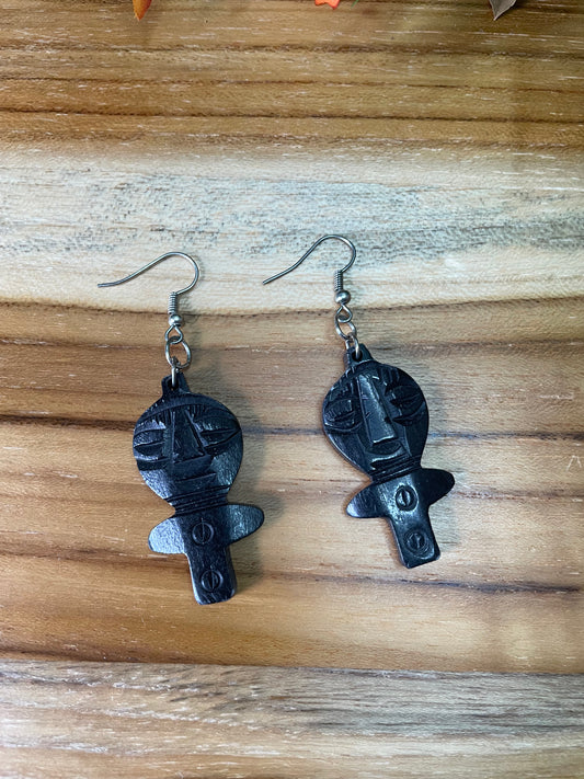 African Wooden Earrings.