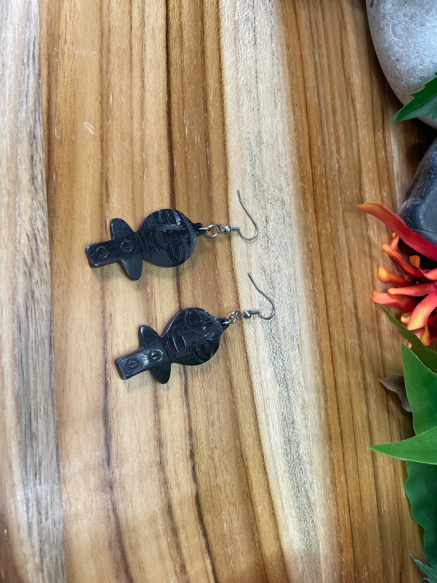 African Wooden Earrings.