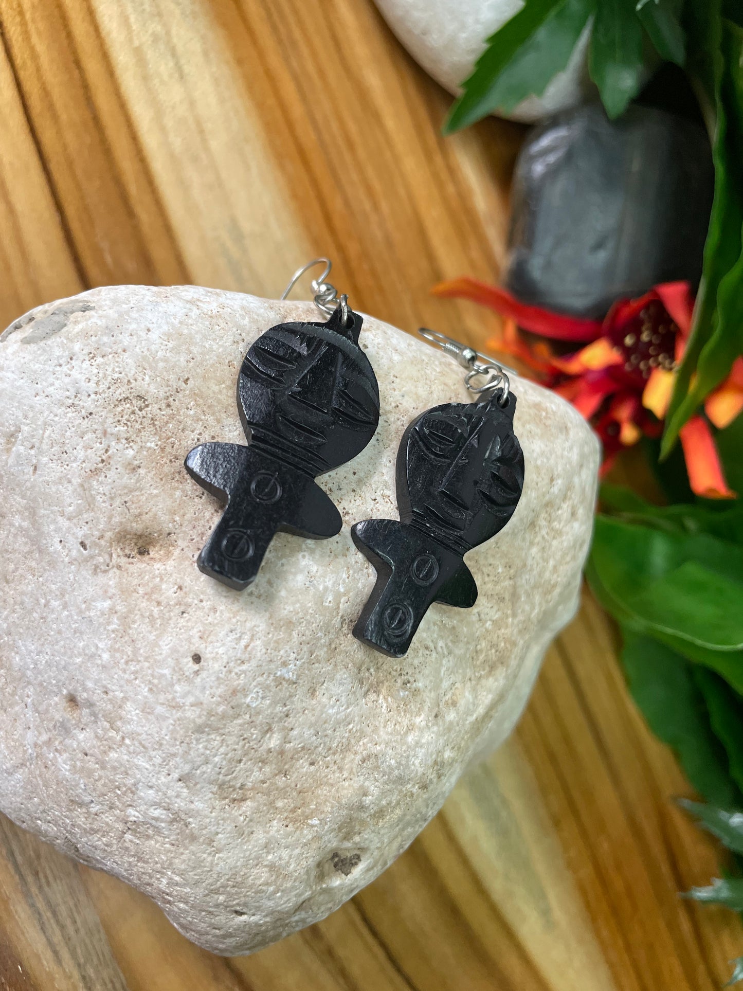 African Wooden Earrings.