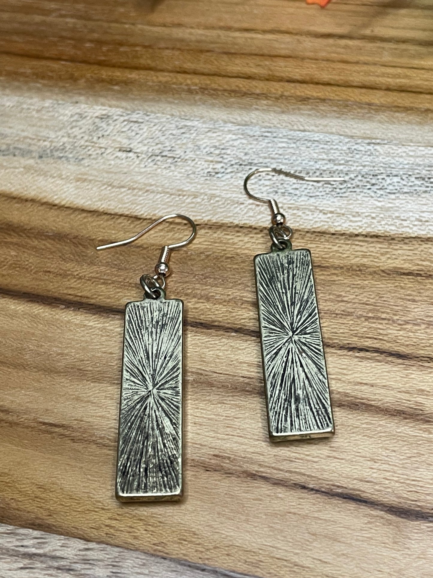 Blue w/Gold Metal Earrings.