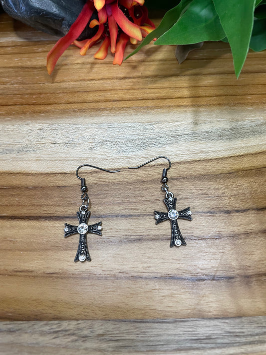 Cross Silver Earrings.