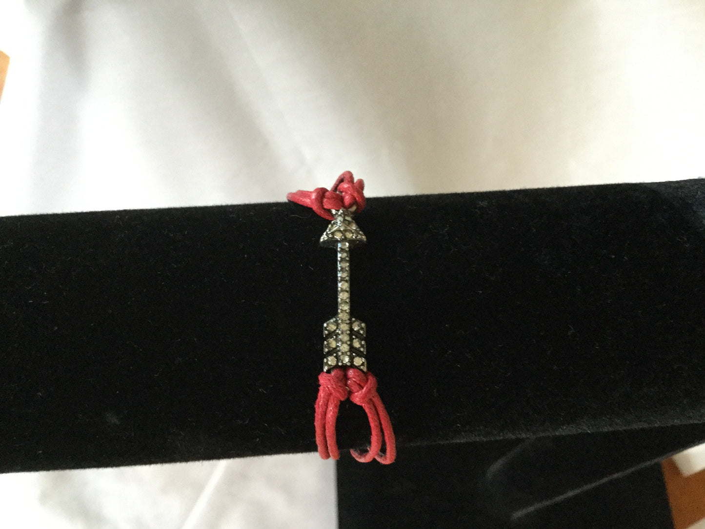 Arrow w/ Stones, Red Hemp Inspirational Quoted Bracelet