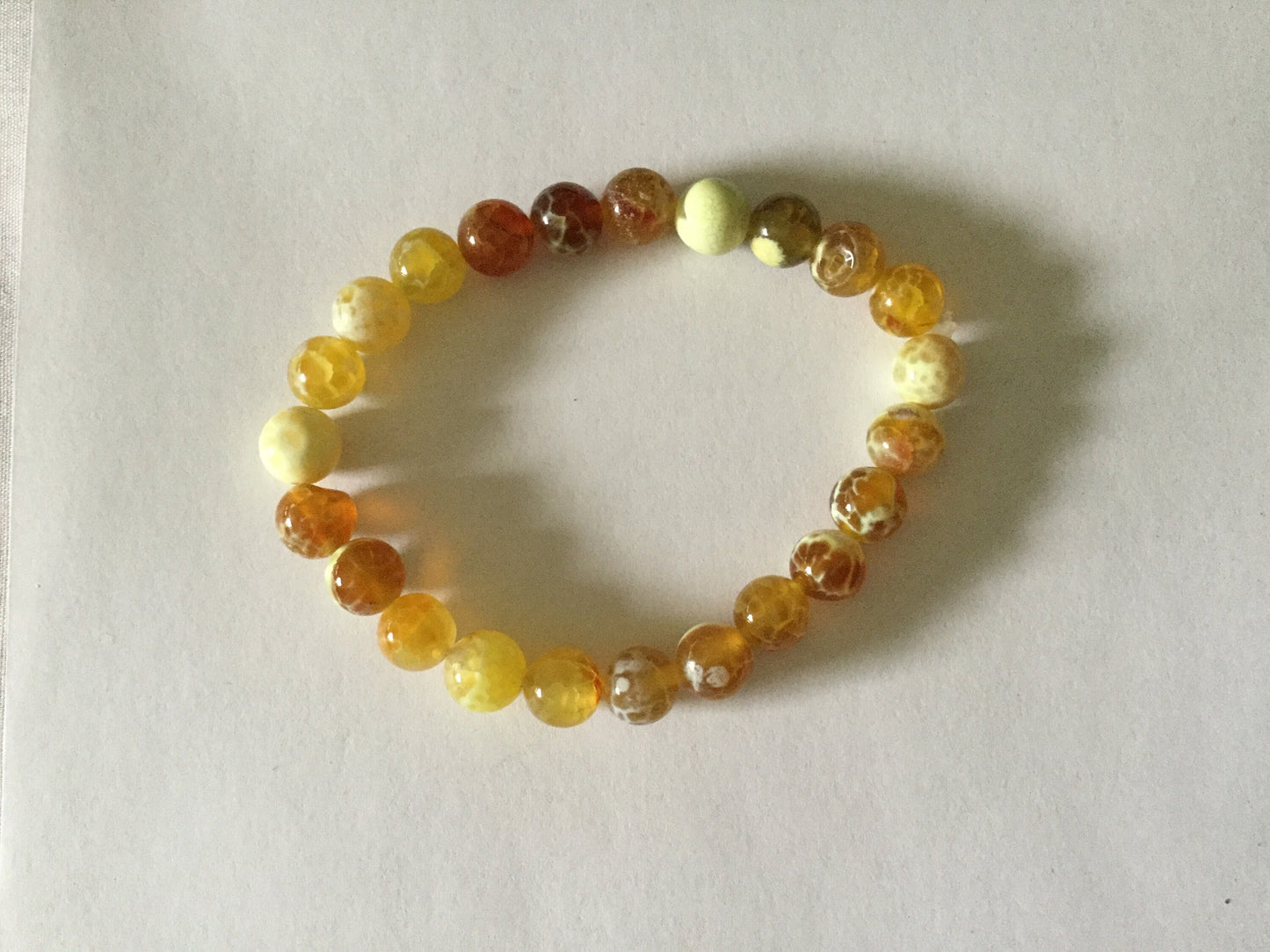 Agate Fire Yellow Stone, Healing Bracelet.