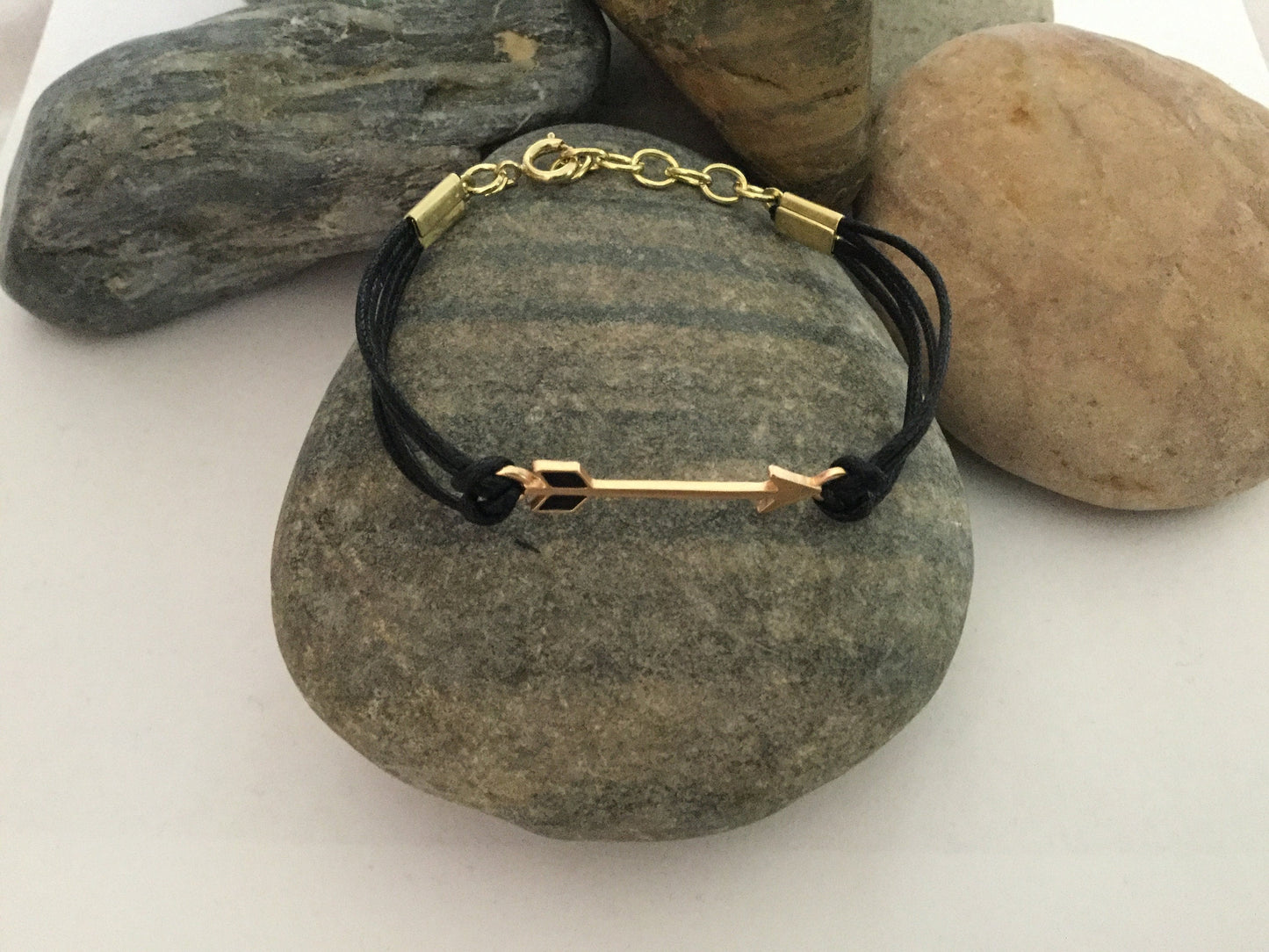 Arrow, Antique Metal Inspirational Quoted Bracelet. Hemp