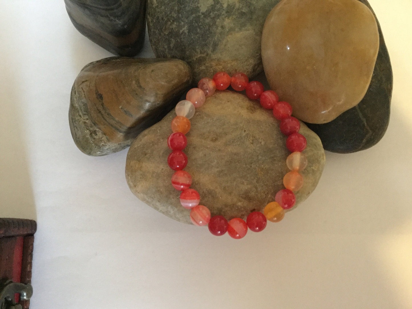 Agate, “Red & Yellow Stones”, Healing Bracelet.