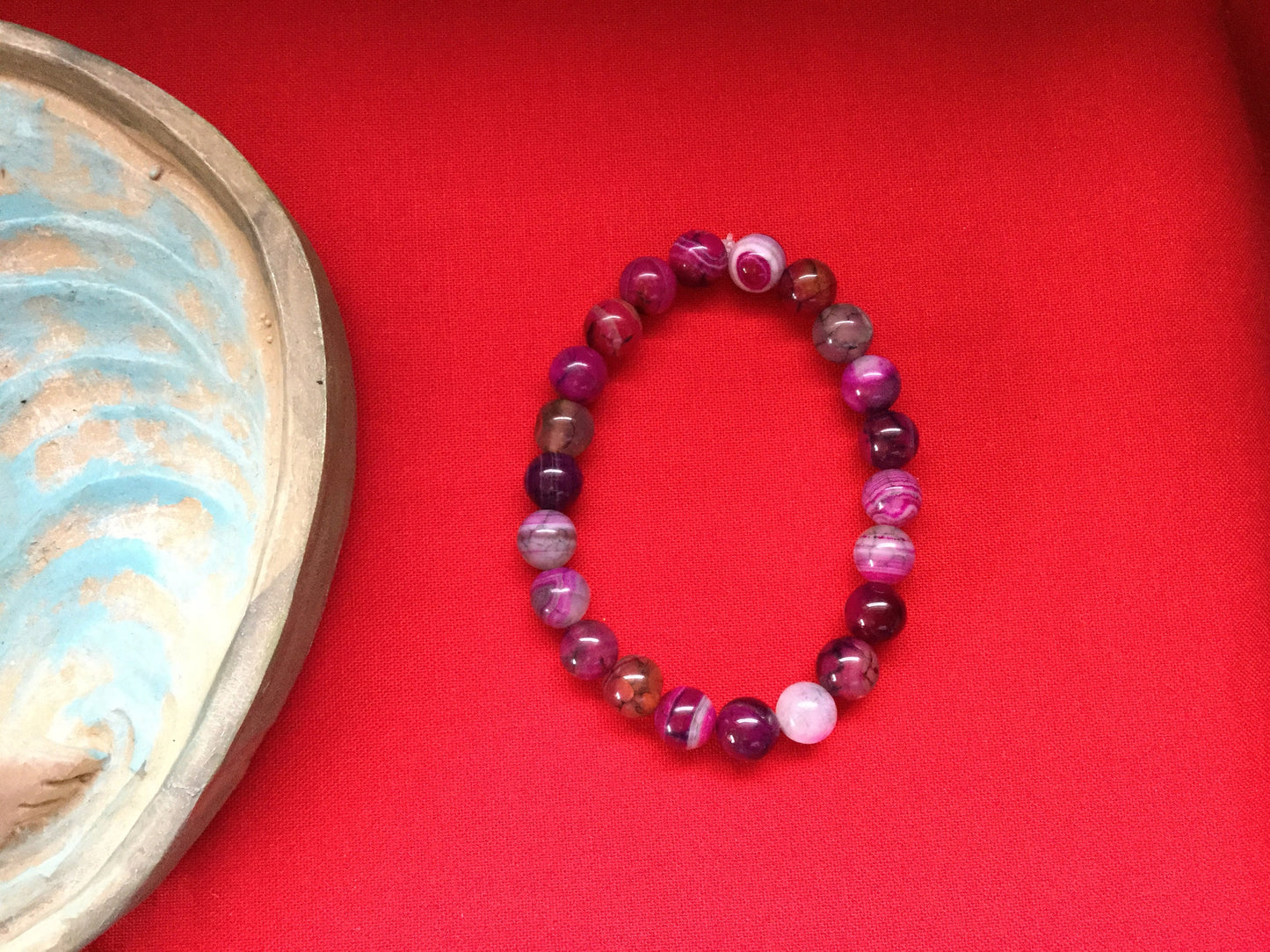 Agate, “Purple & Grey Stones”, Healing Bracelet.