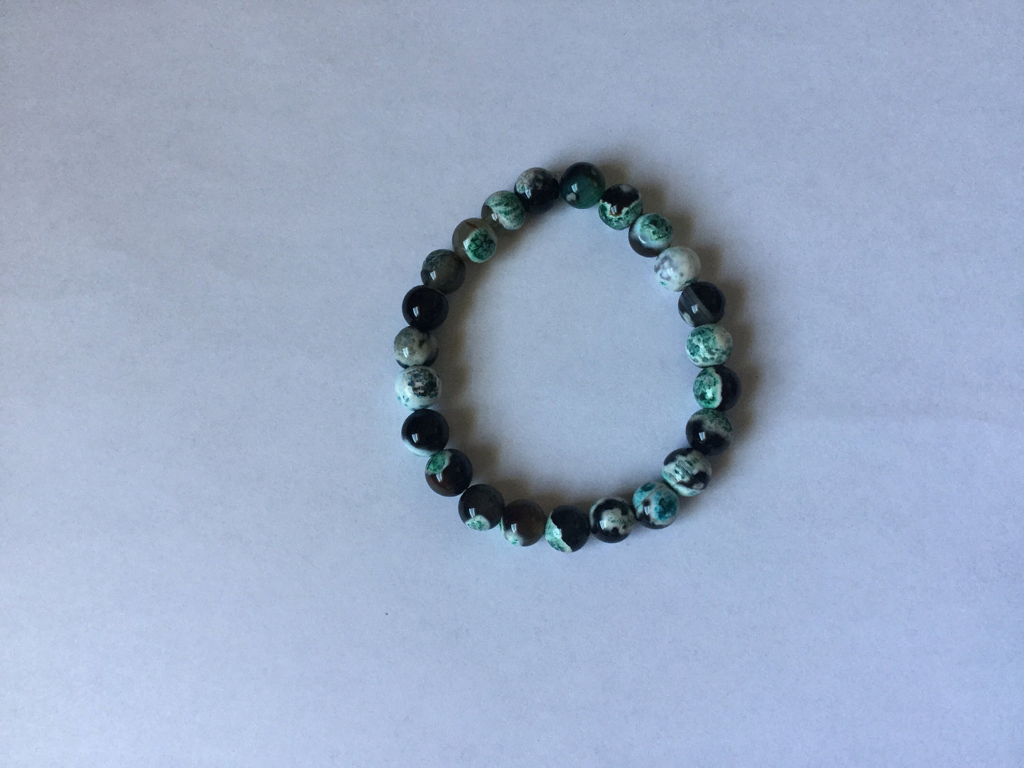 Agate Stone “Lime Green, Black” , Healing Bracelet.