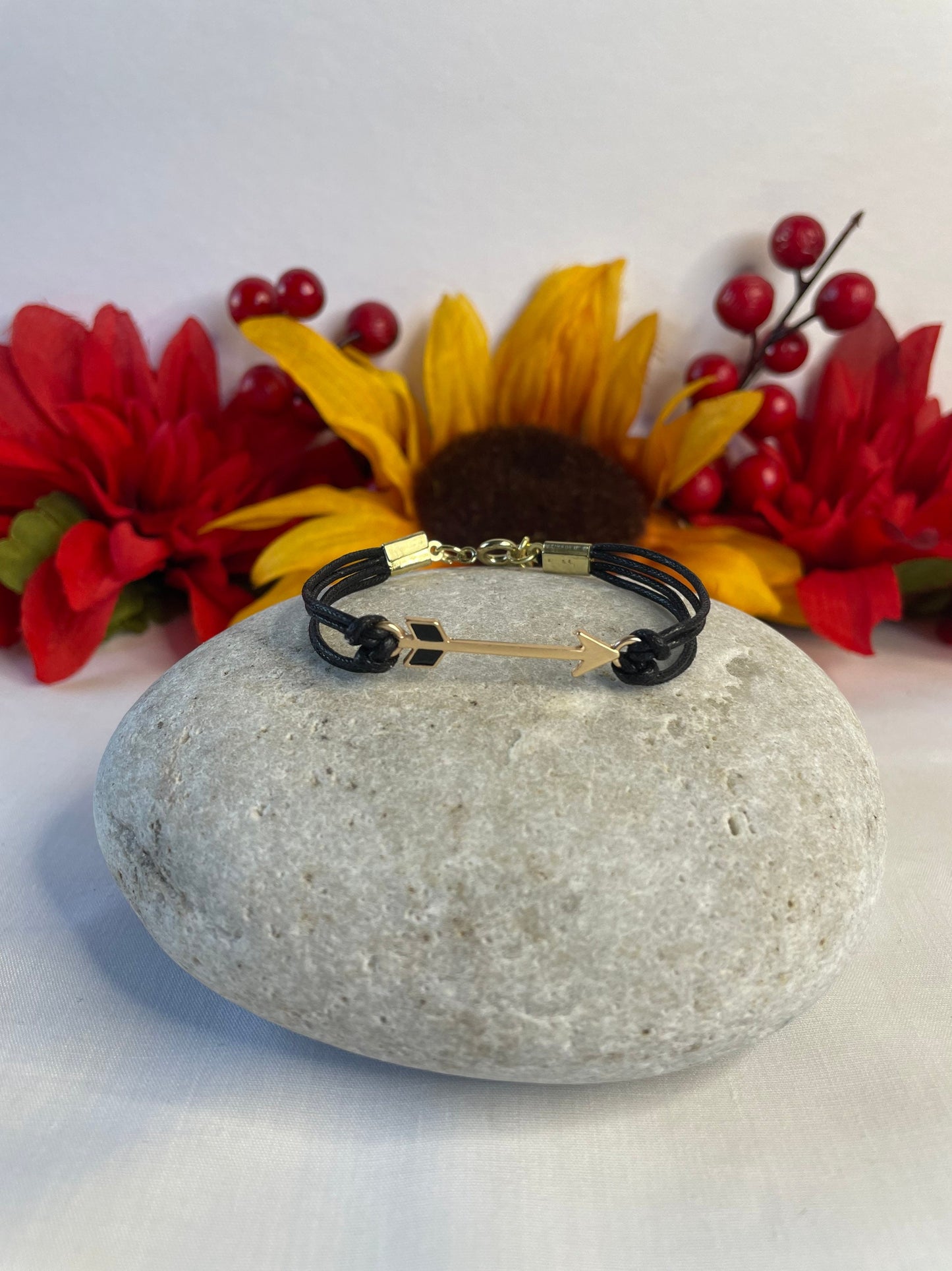Arrow, Antique Metal Inspirational Quoted Bracelet. Hemp