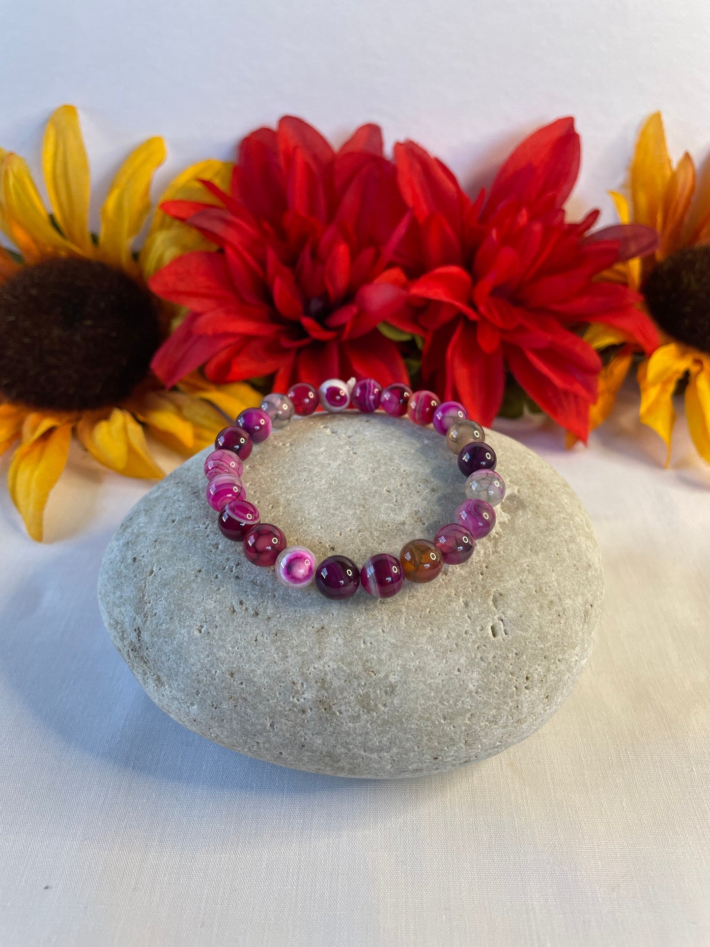 Agate, “Purple & Grey Stones”, Healing Bracelet.