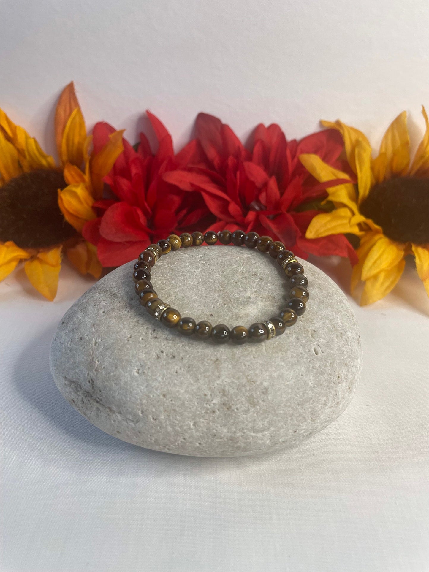 Tiger Eye w/Gold spacers, Healing Bracelet.
