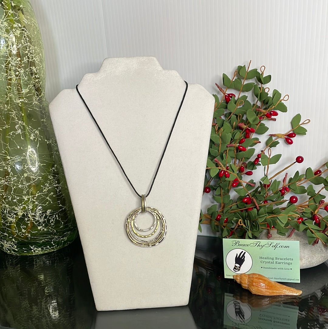 Rings of Power, Black Corded Necklace.