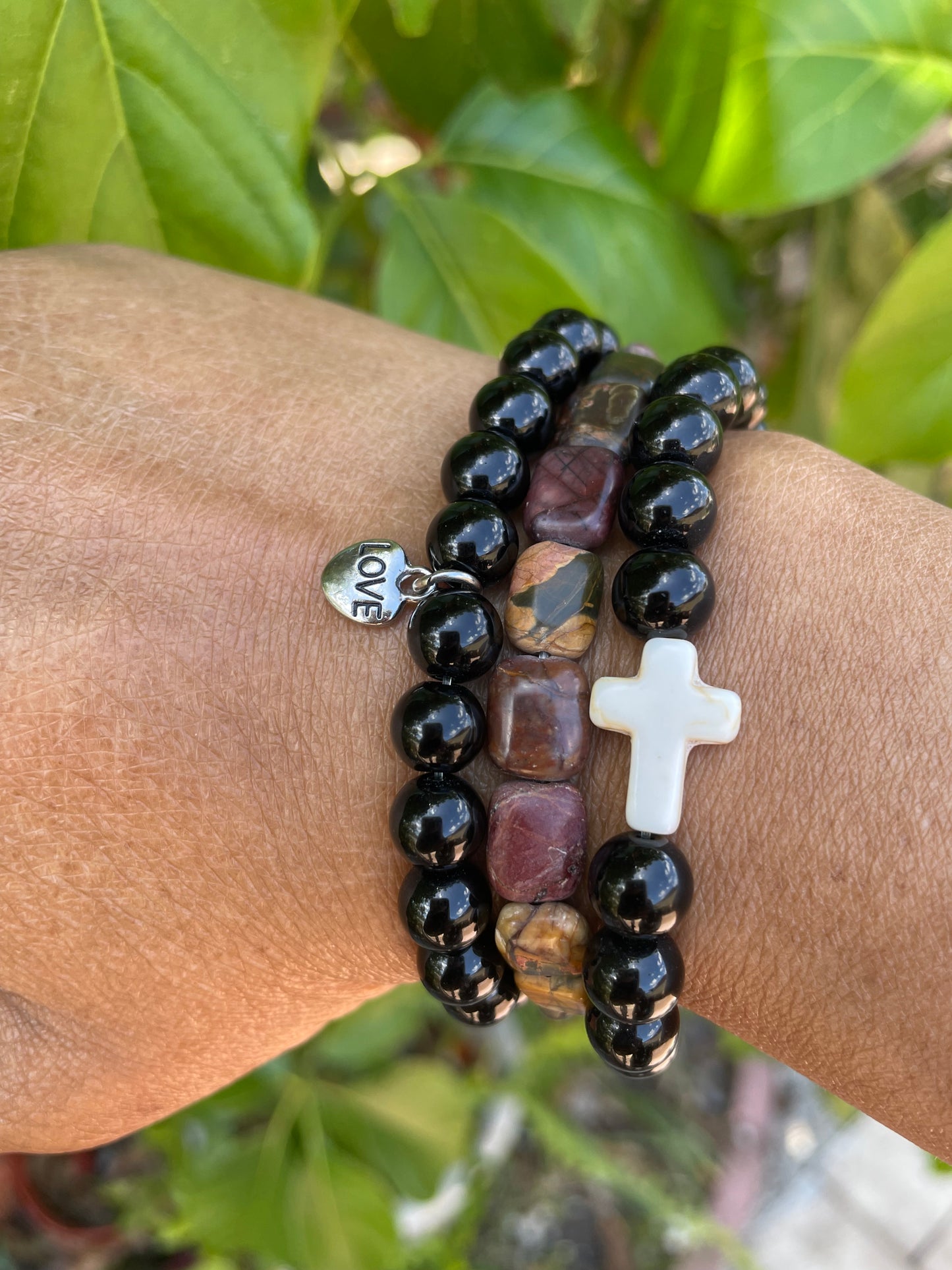 Jasper Red Line Stone, Healing Bracelet.