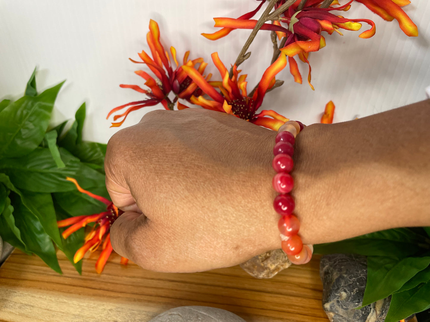 Agate, “Red & Yellow Stones”, Healing Bracelet.