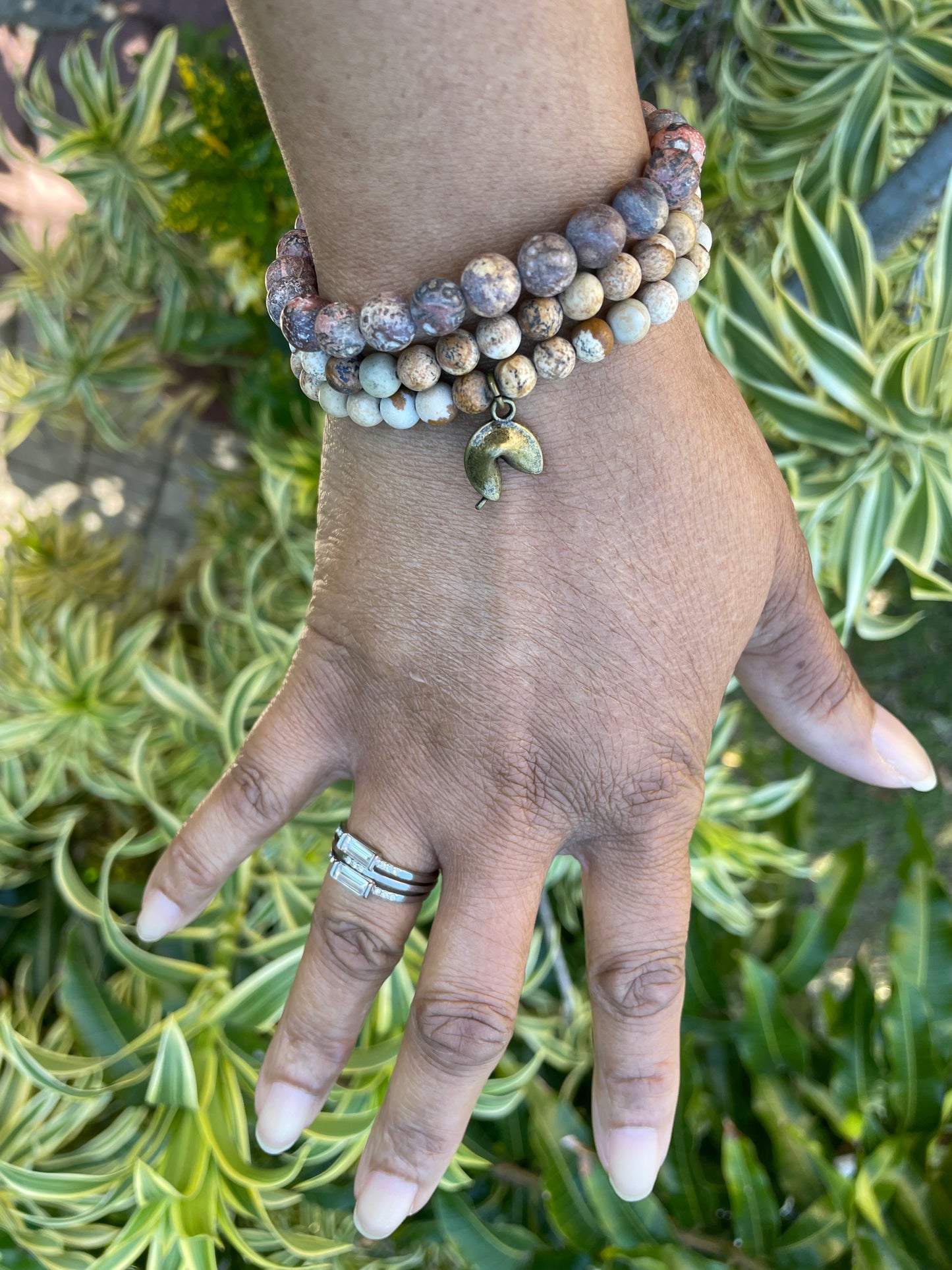 Jasper Leopard Dark Stone, Healing Bracelet.