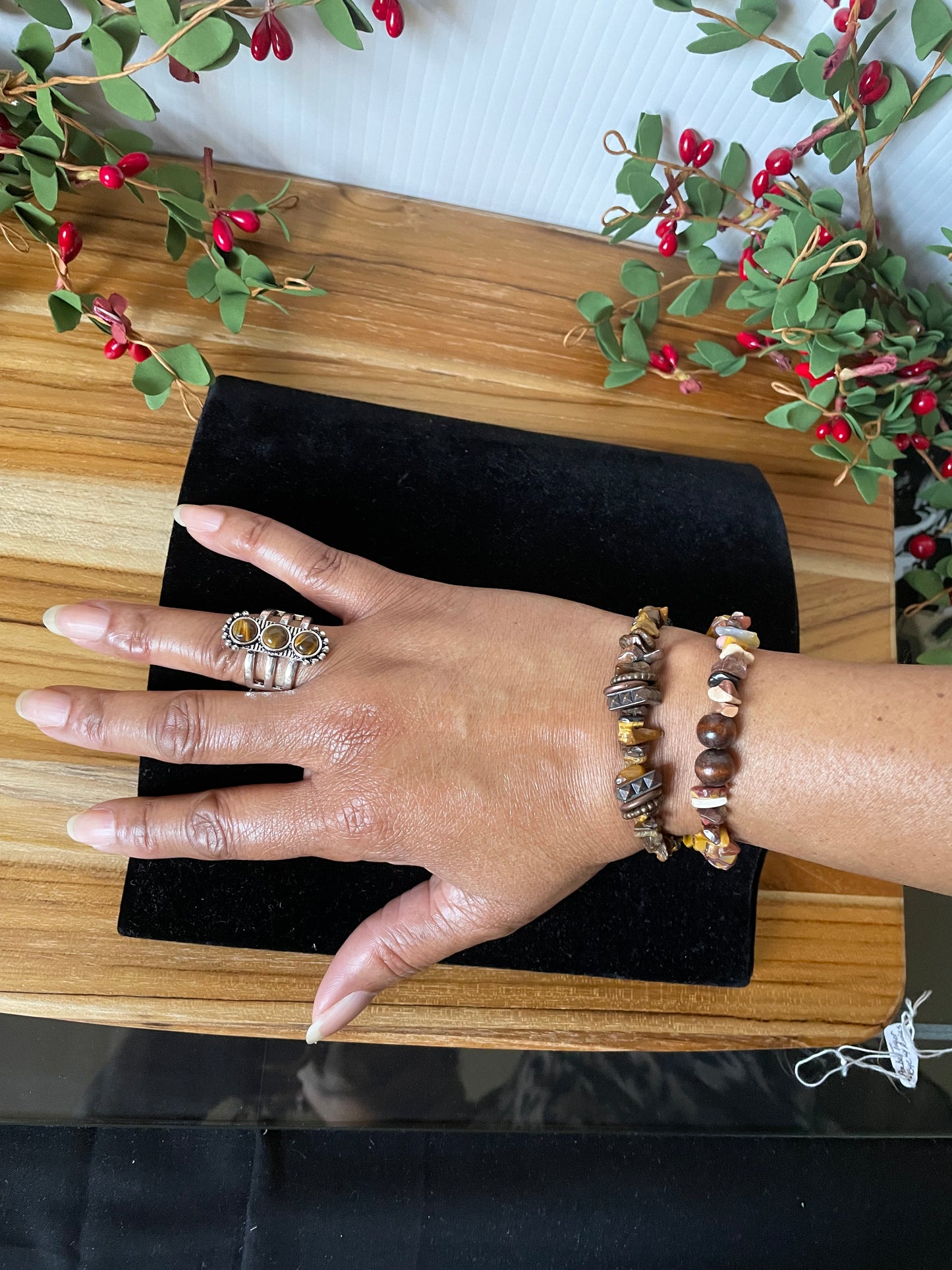 Tiger Eye w/Plated Copper Rings, Healing Bracelet.