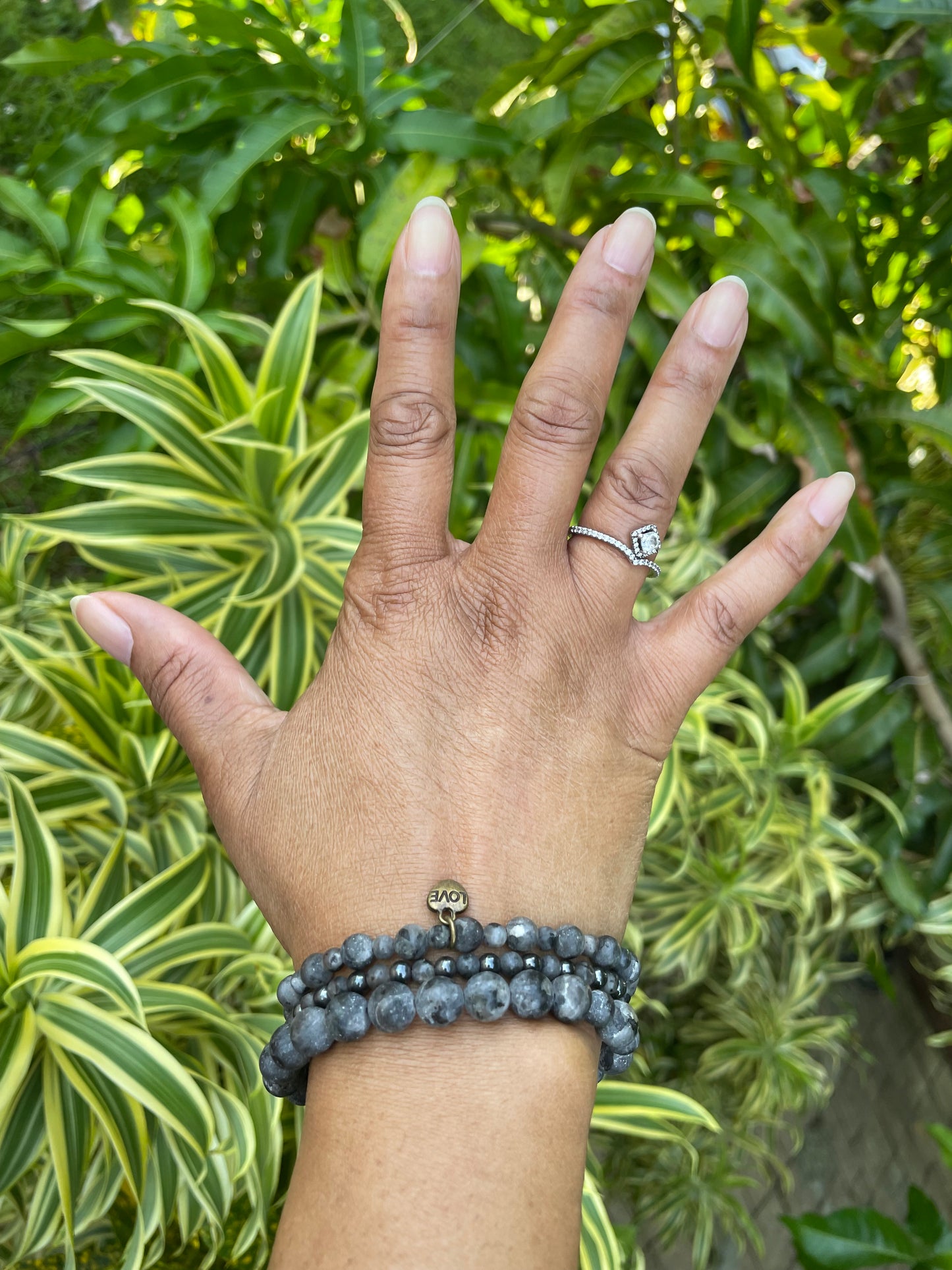 Labradorite w/ Black Hematite Stones, Healing Bracelet.