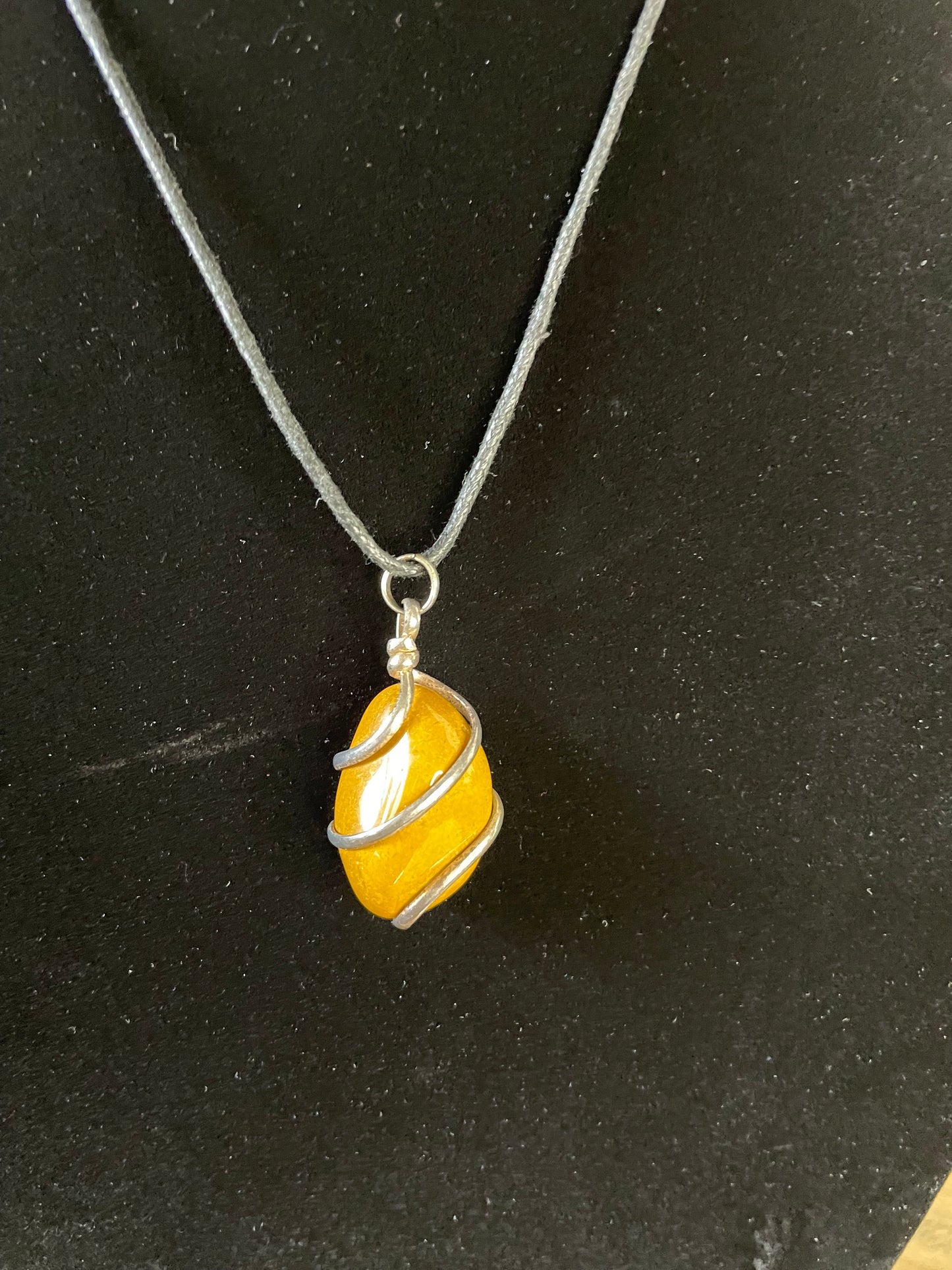 Yellow Jasper Crystal Stone, Healing Necklace.