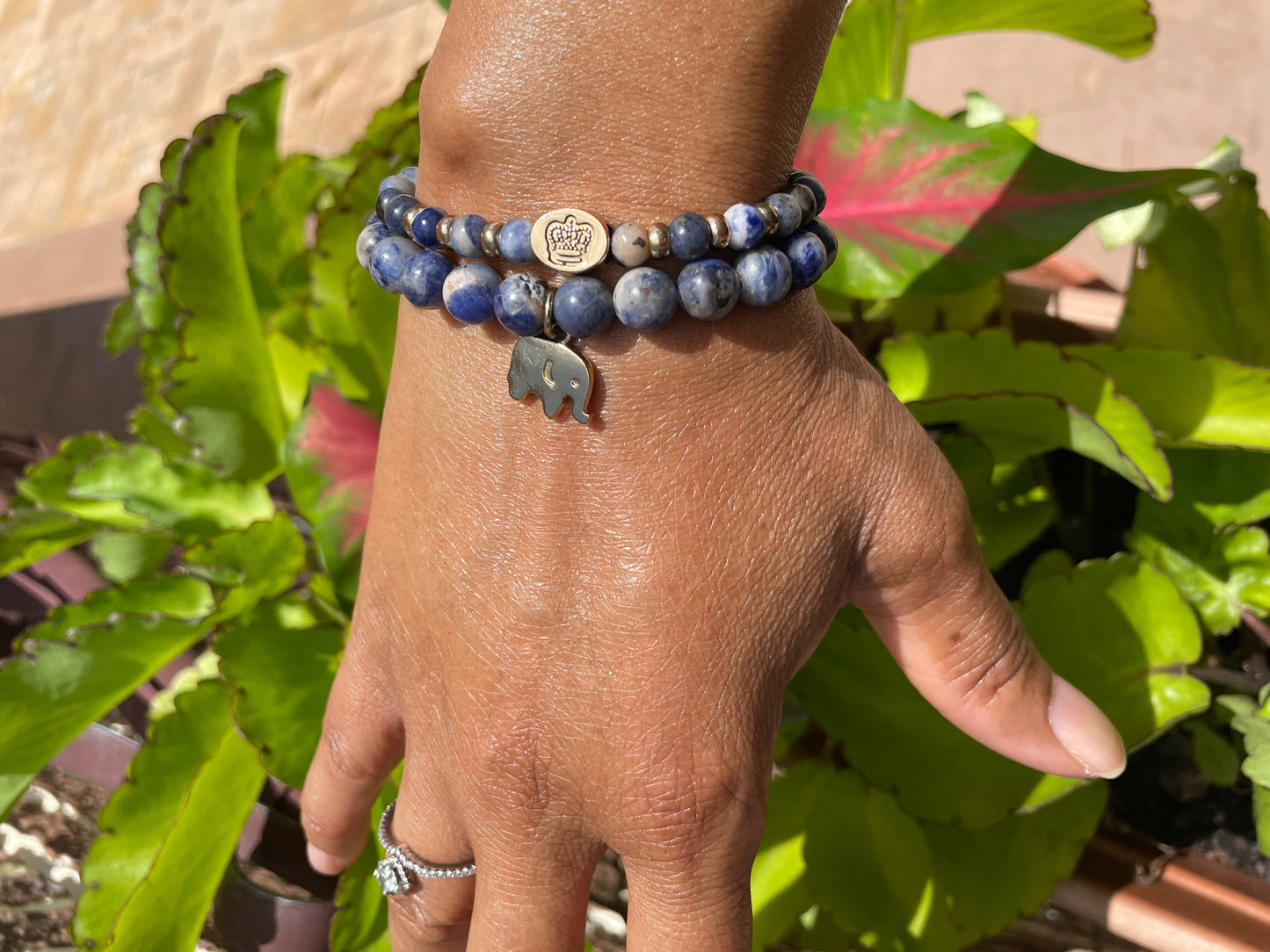 Sodalite w/Elephant, Healing Bracelet.