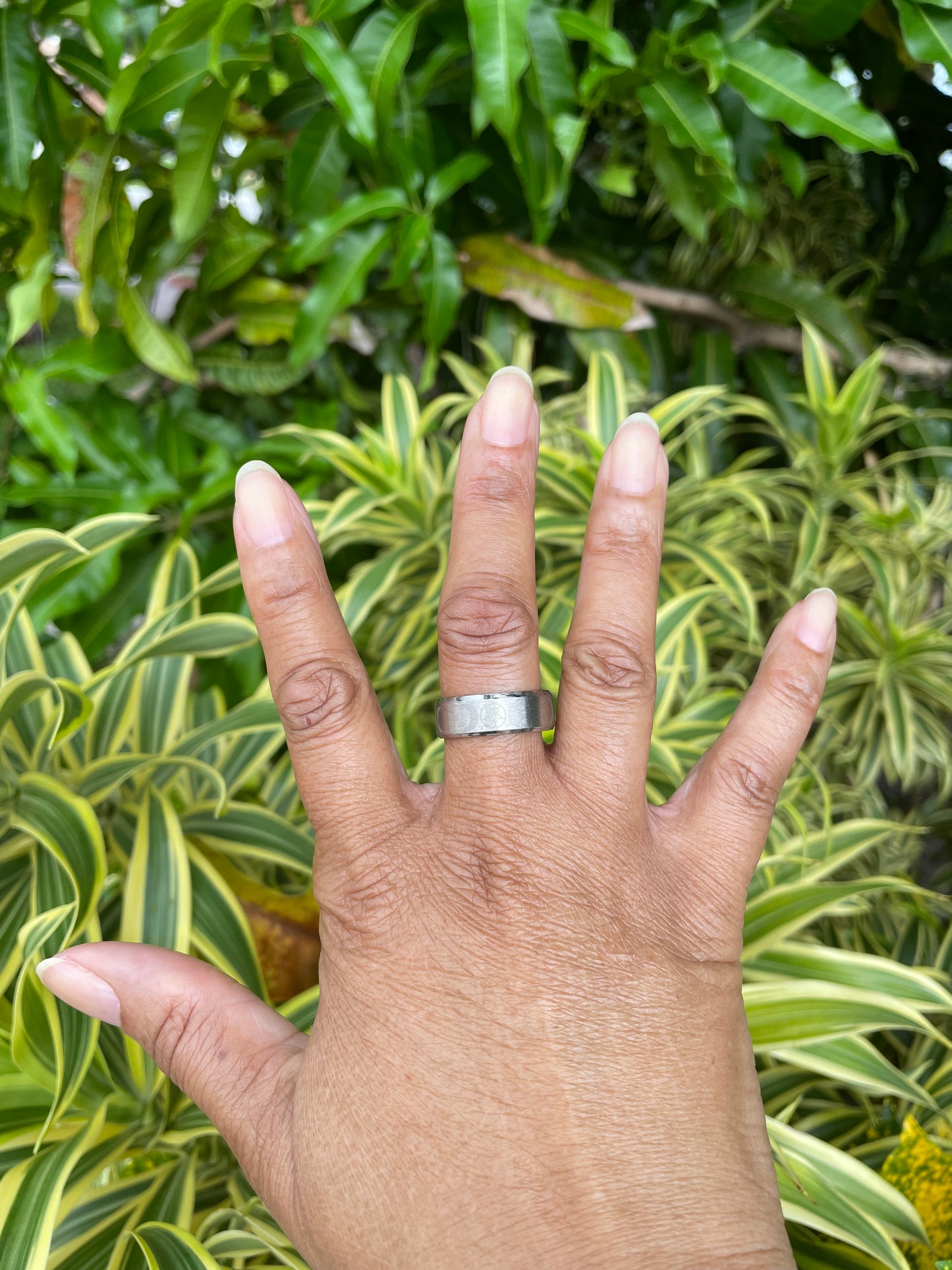 Triple Moon Symbol, Silver sz/10 Healing Ring.