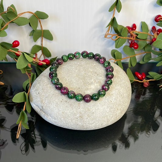 Jasper Stone, “Green & Rose” Healing Bracelet..