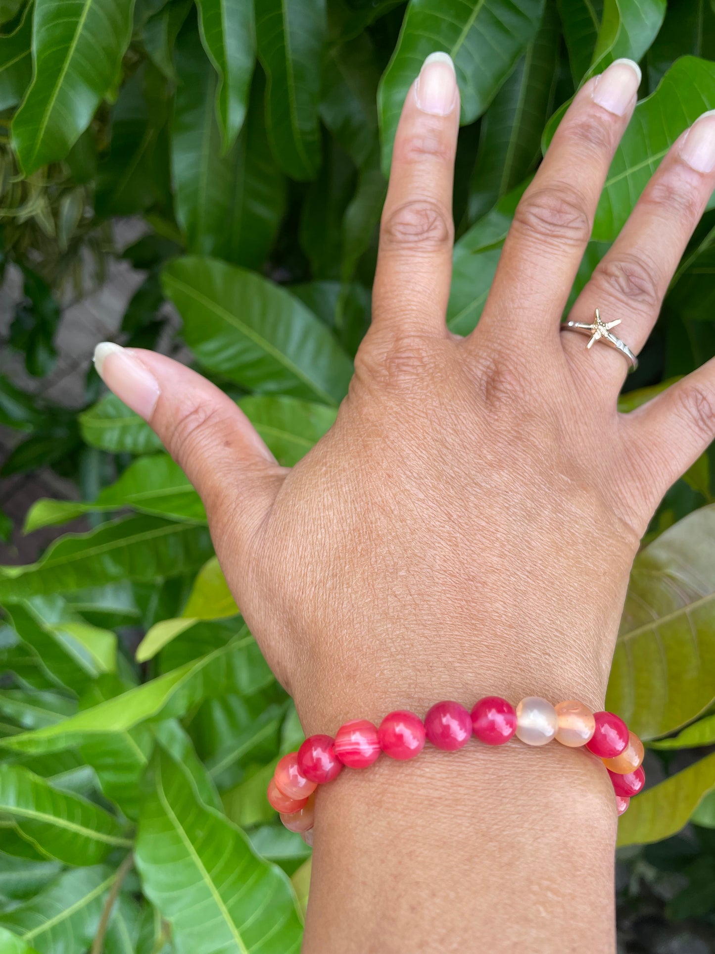 Agate, “Red & Yellow Stones”, Healing Bracelet.