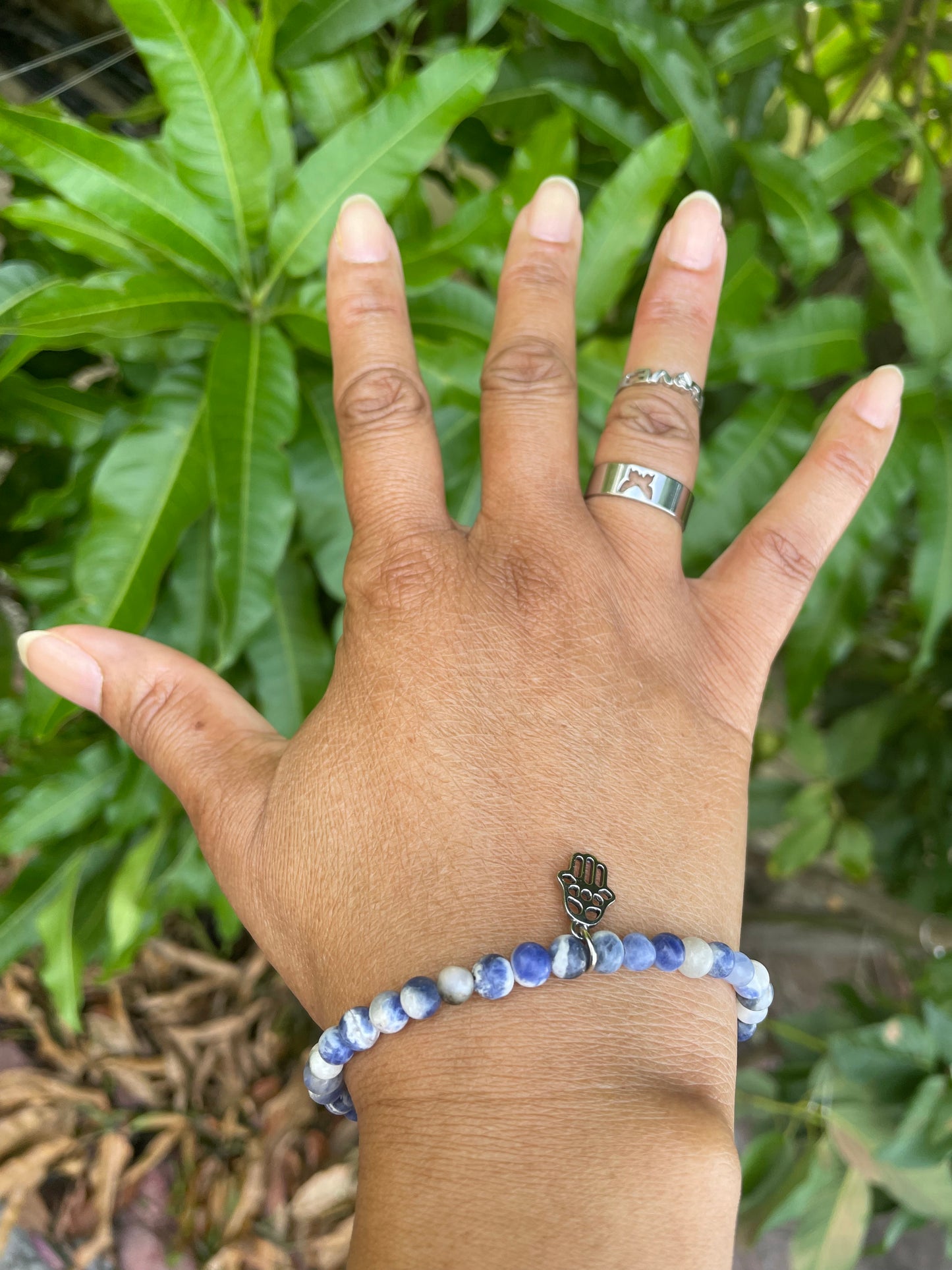 Sodalite w/Hamsa, Healing Bracelet.