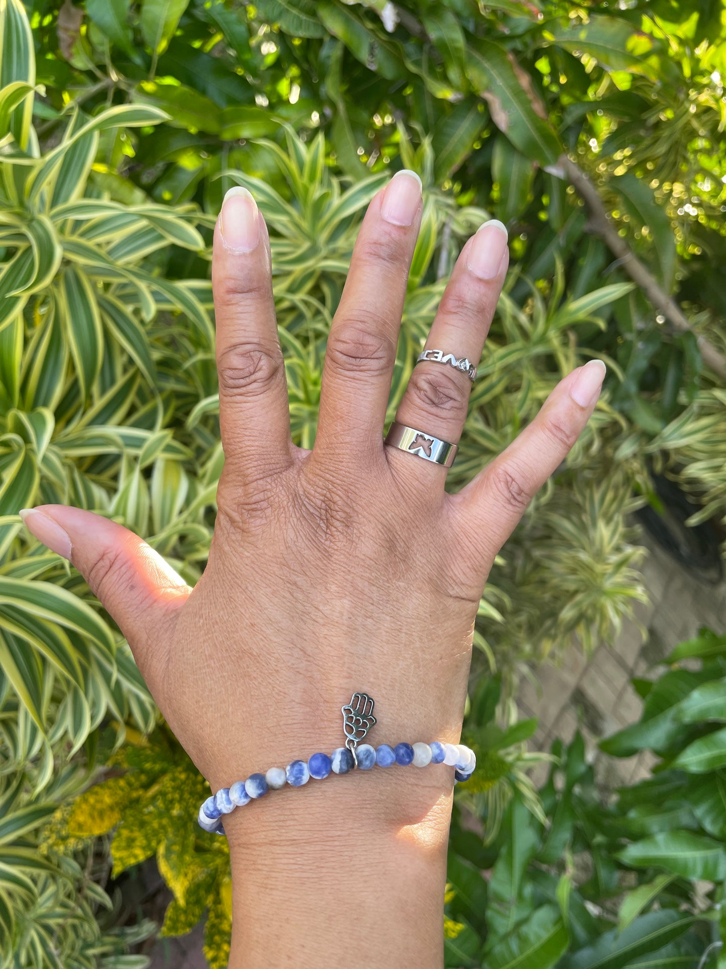 Sodalite w/Hamsa, Healing Bracelet.