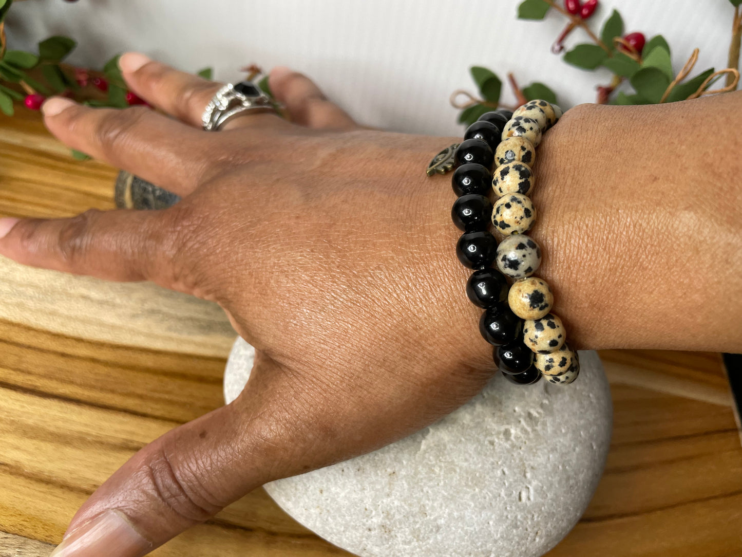 Jasper Black, w/Evil Eye, Healing Bracelet.