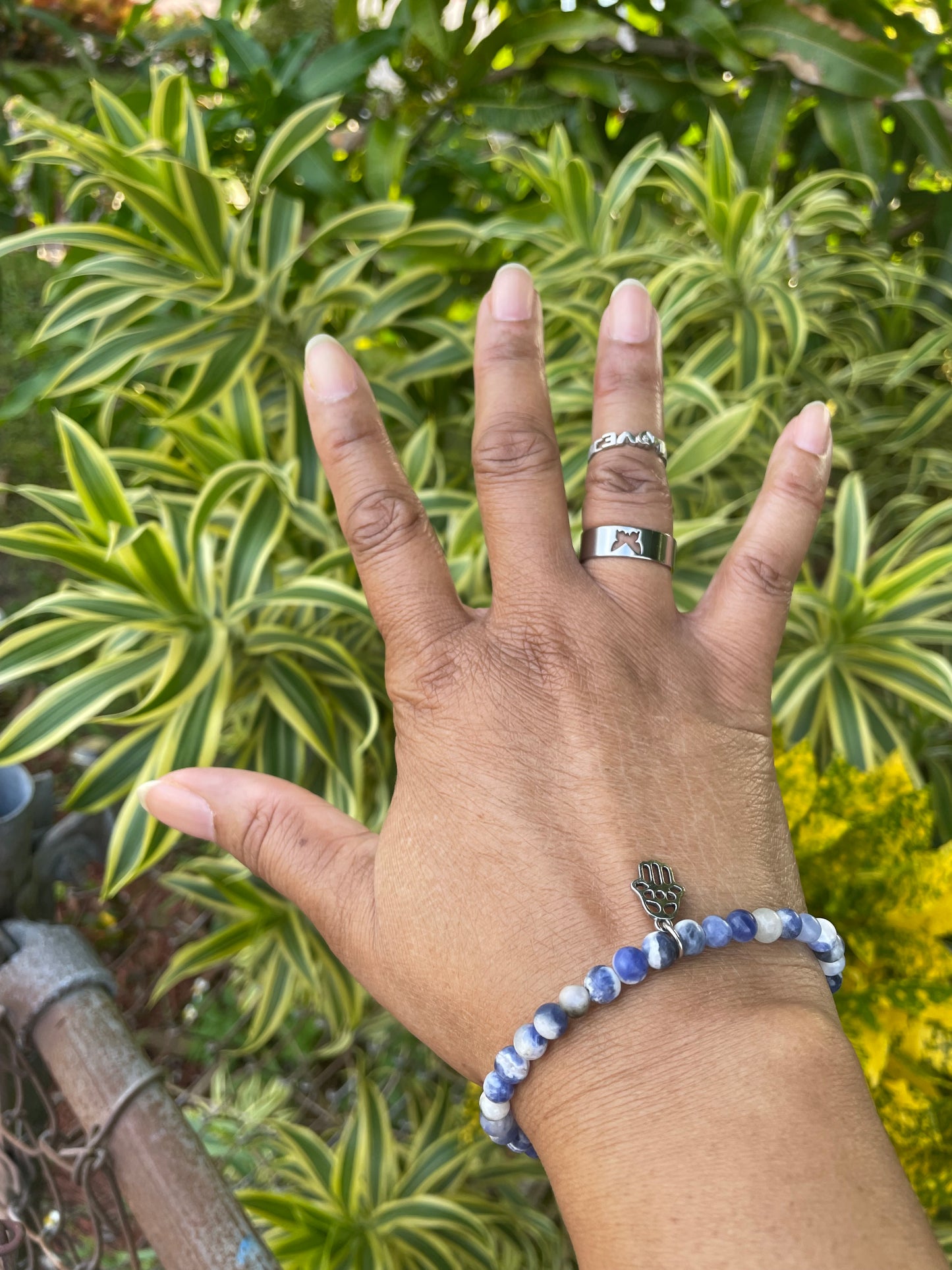 Sodalite w/Hamsa, Healing Bracelet.