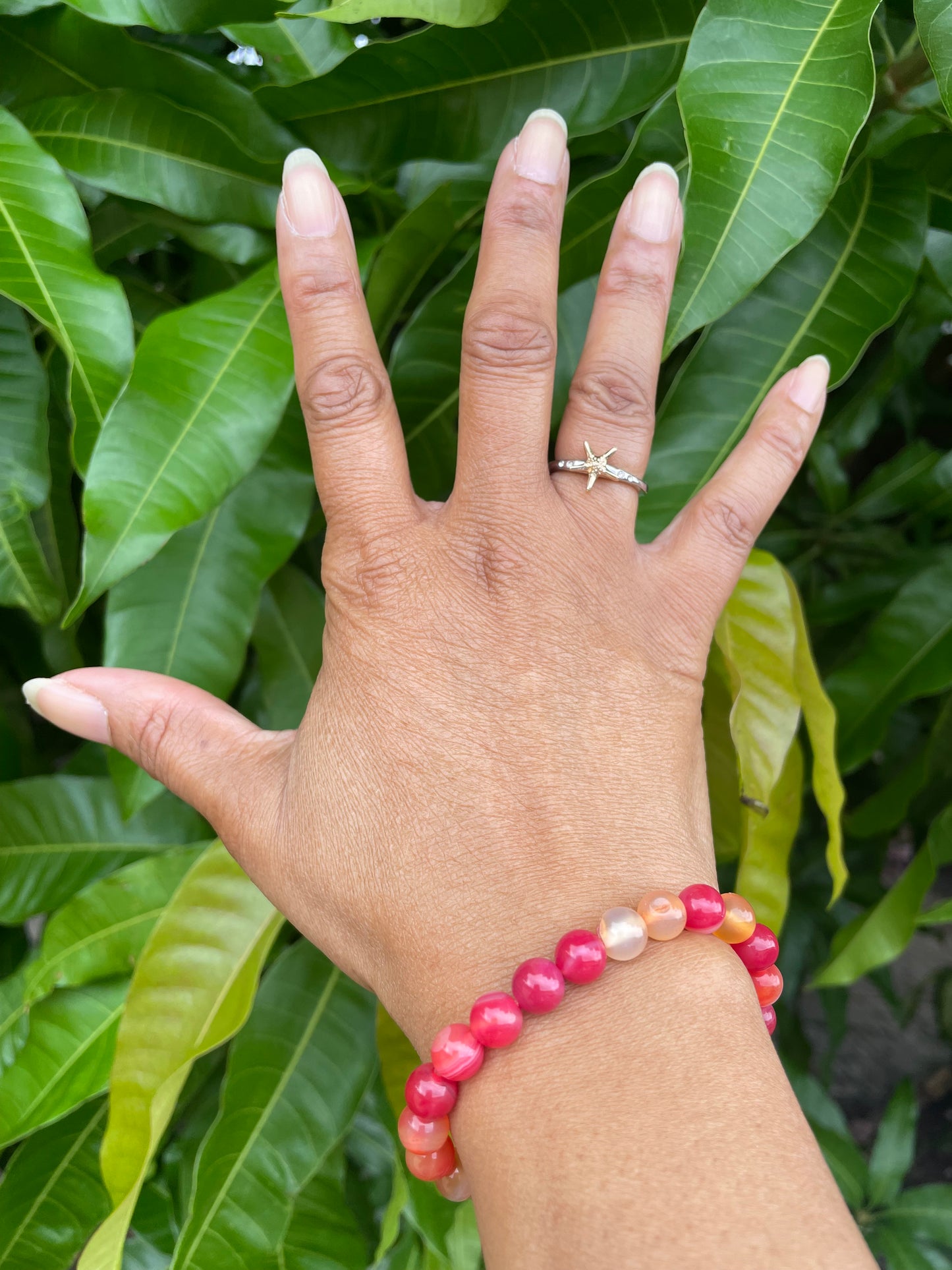 Agate, “Red & Yellow Stones”, Healing Bracelet.