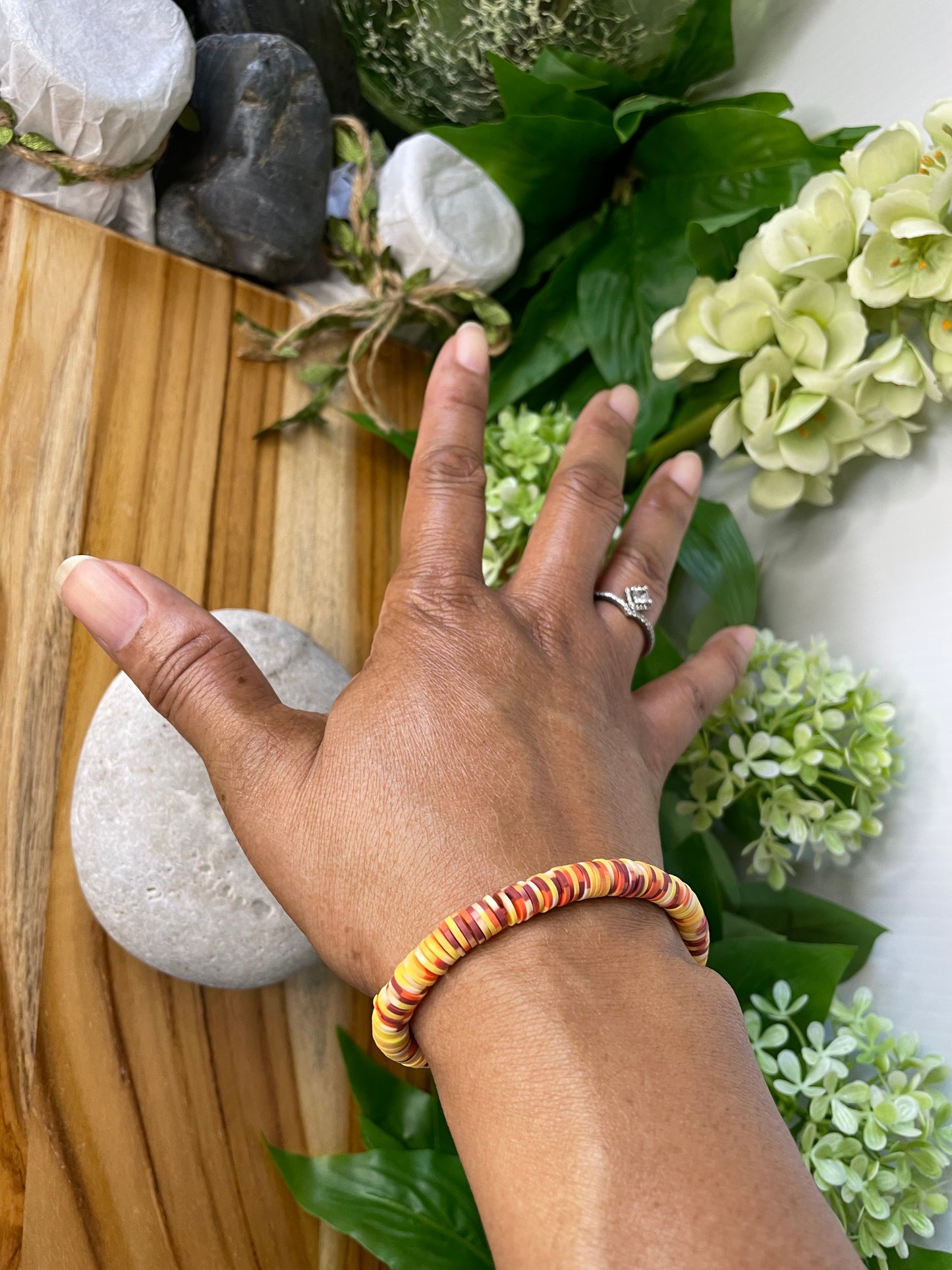 Clay, Yellow Multi Colors,  Healing Bracelet.