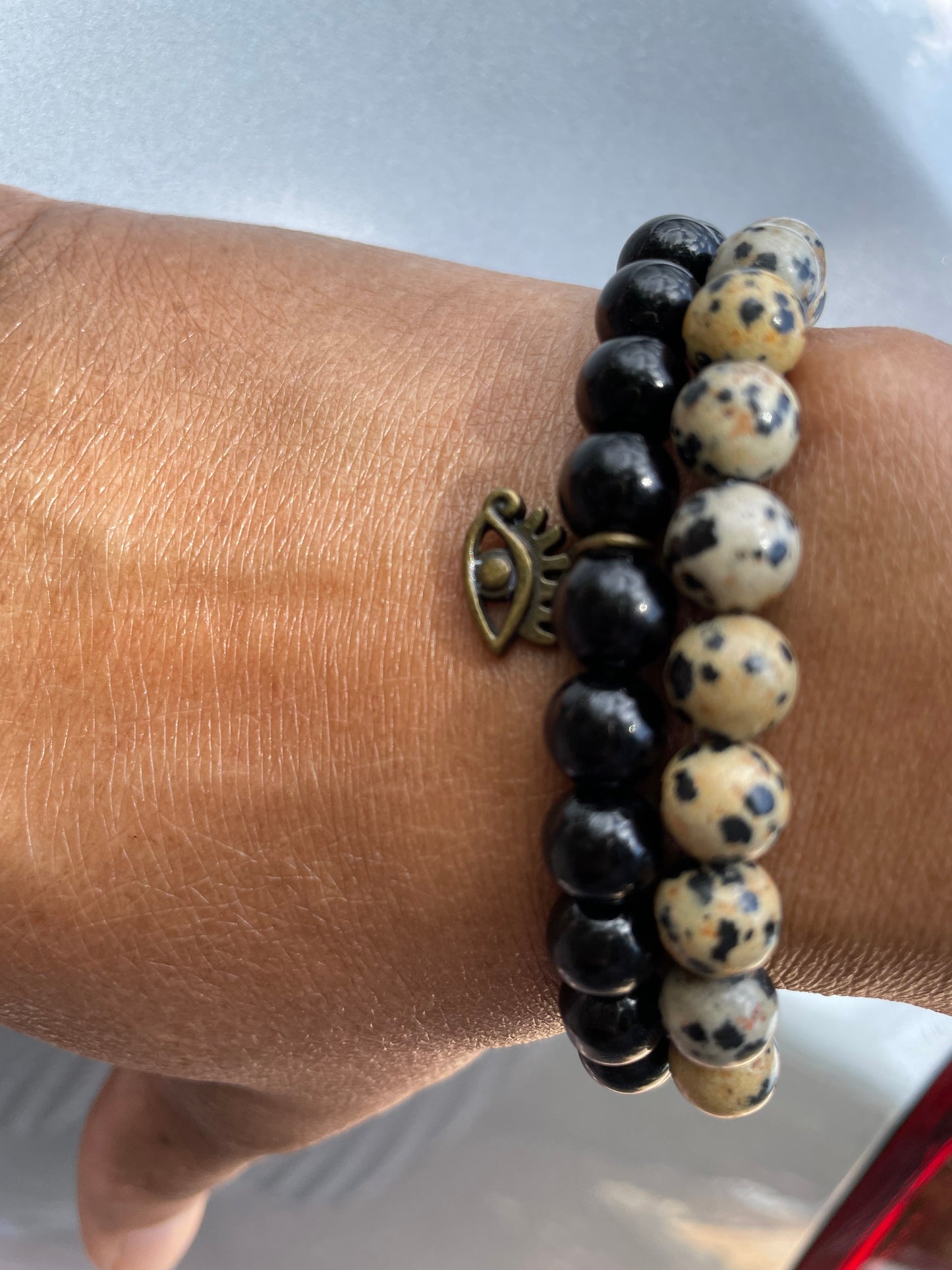 Jasper Black, w/Evil Eye, Healing Bracelet.