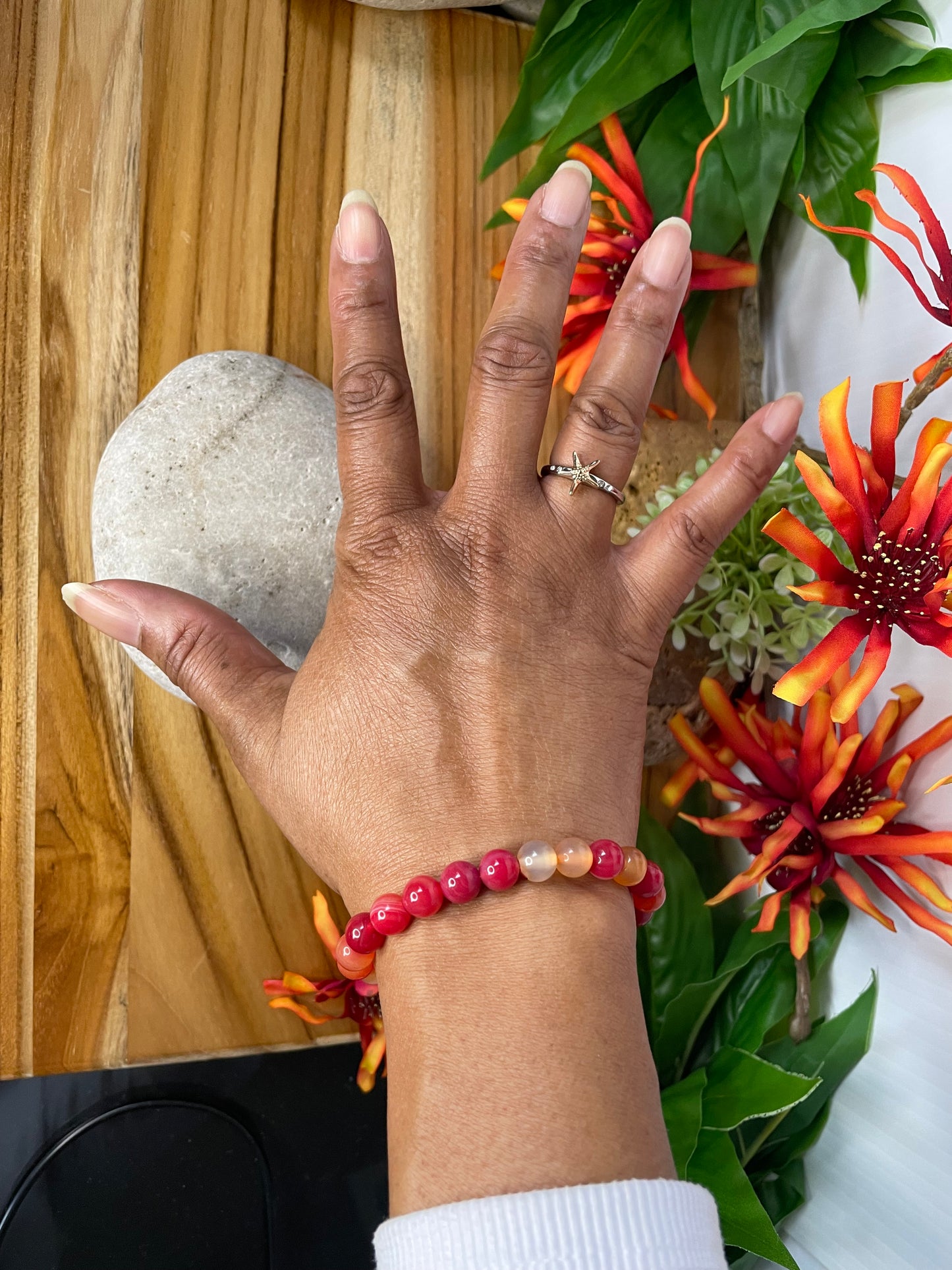 Agate, “Red & Yellow Stones”, Healing Bracelet.