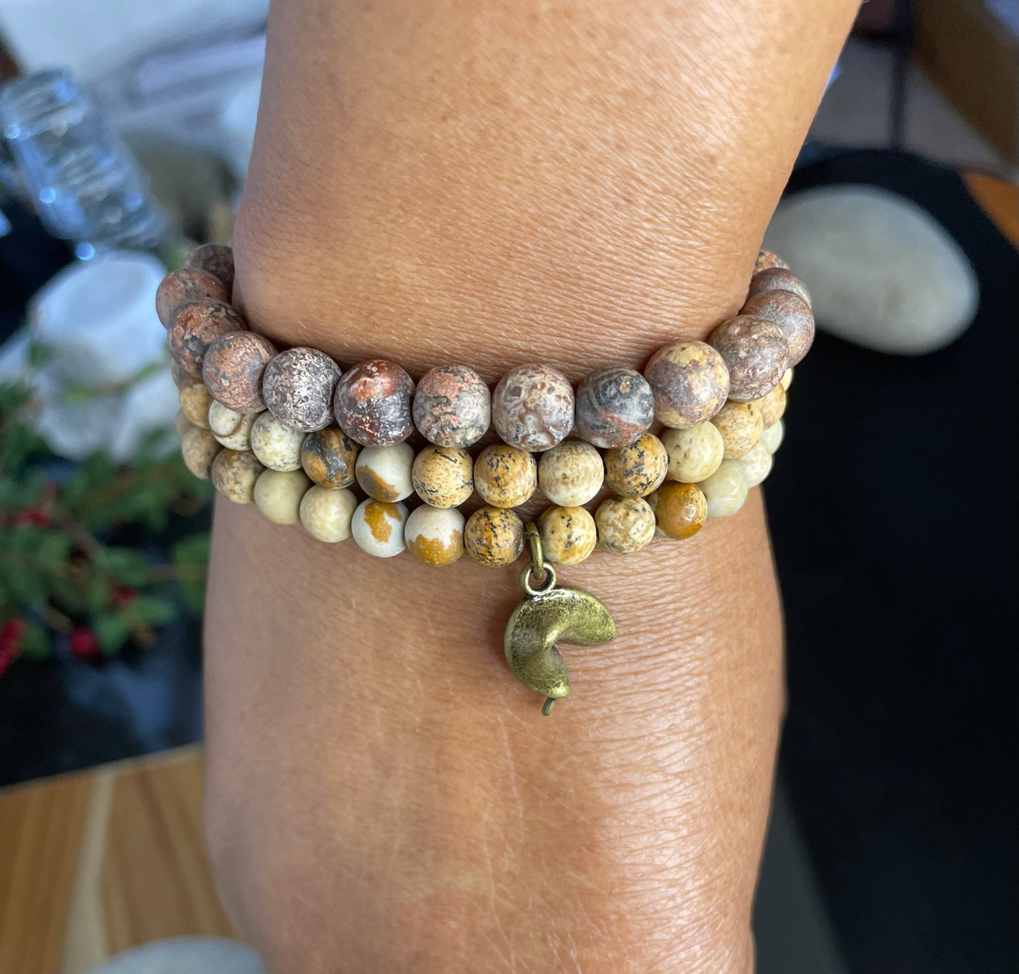 Jasper Beige Stones,1 Healing Bracelet.