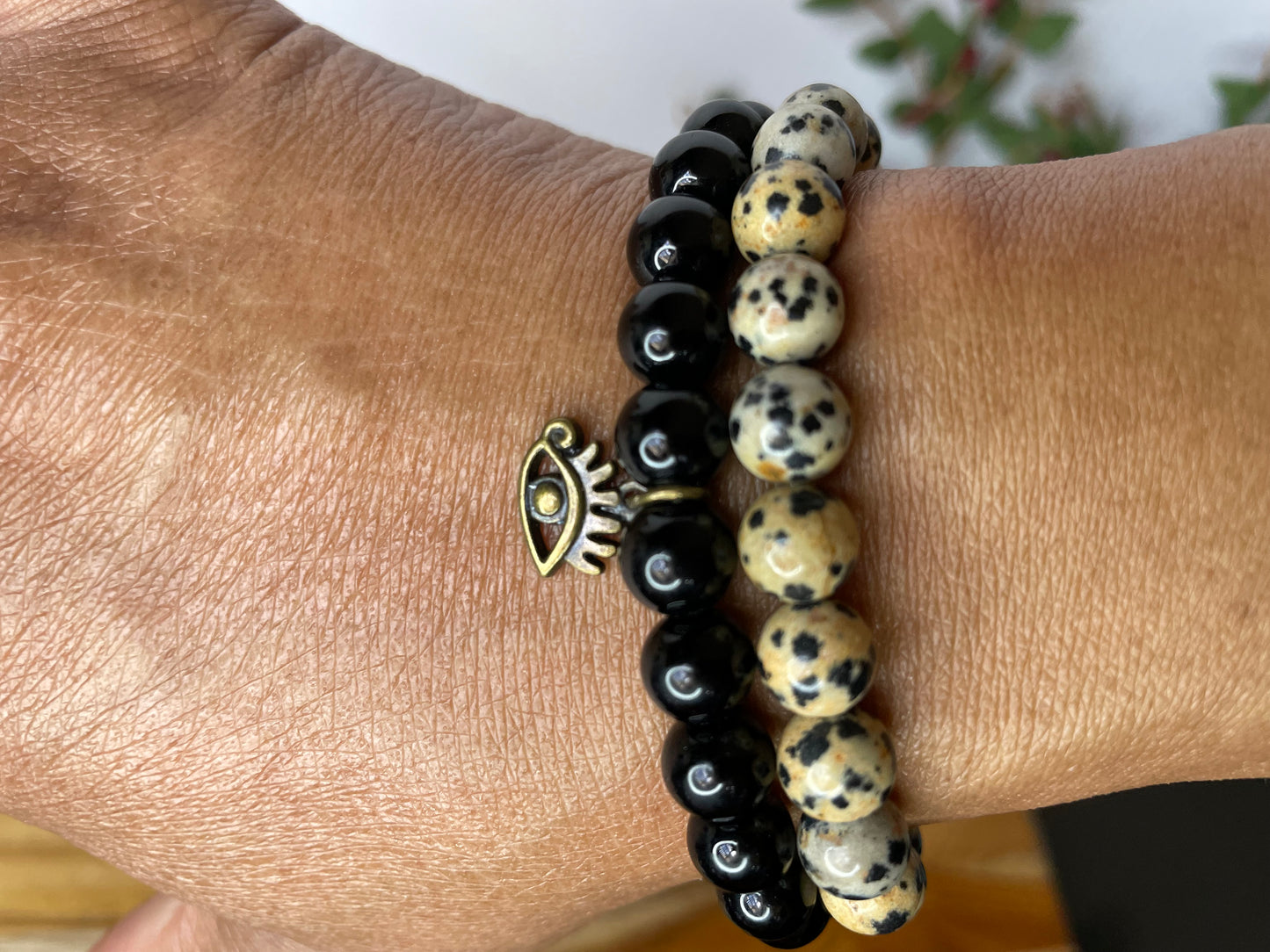 Jasper Black, w/Evil Eye, Healing Bracelet.