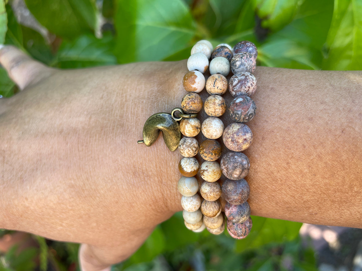 Jasper Leopard Dark Stone, Healing Bracelet.