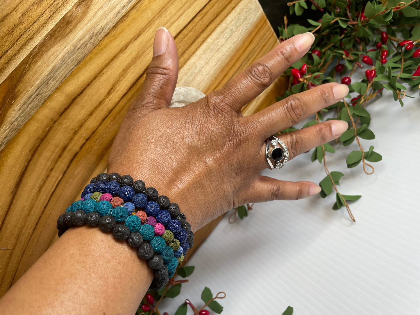 Lava, Blue Lava Stone, Healing Bracelet.