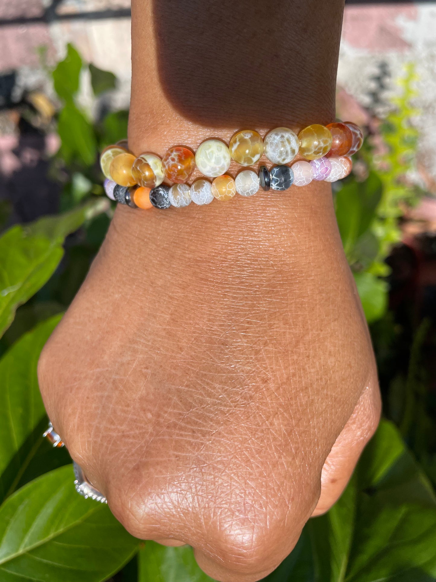 Agate Fire Yellow Stone, Healing Bracelet.