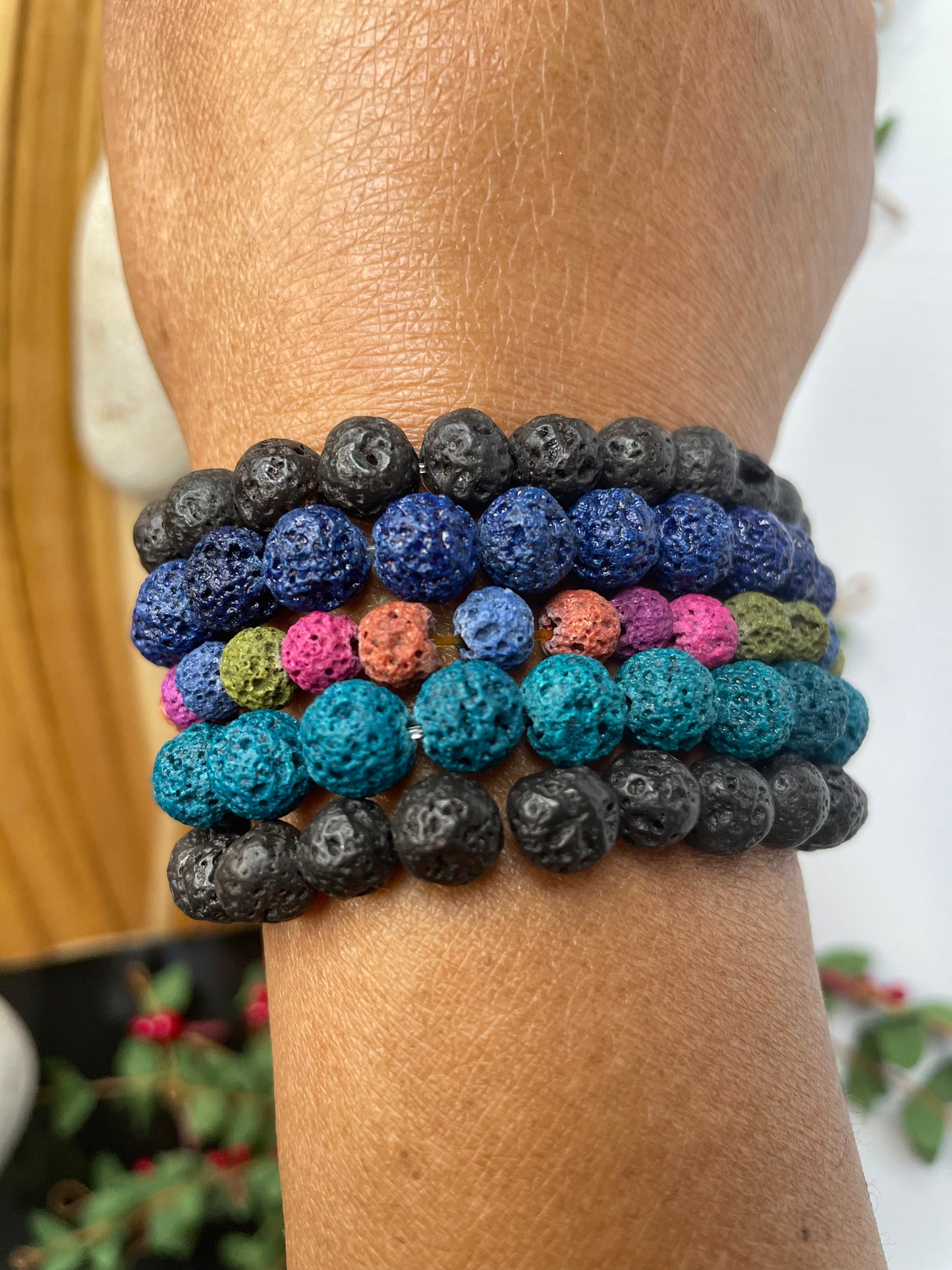 Lava, Blue Lava Stone, Healing Bracelet.