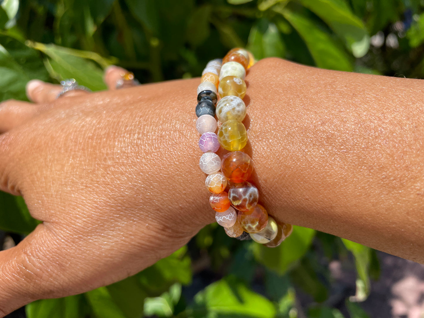 Agate Fire Yellow Stone, Healing Bracelet.